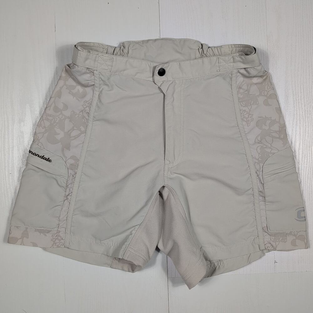 Cannondale Women’s Cycling Shorts Sz 8 Beige Padded Lightweight Activewear